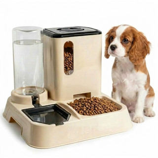 Comedouro e bebedouro automático Jelplast com água e ração para cães e gatos